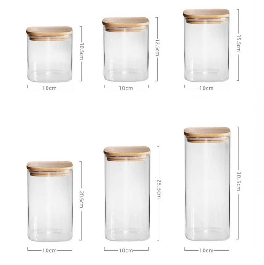 Square Glass Jars with lid