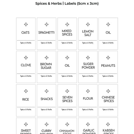 Stylish Kitchen Labels ( 5x3 )