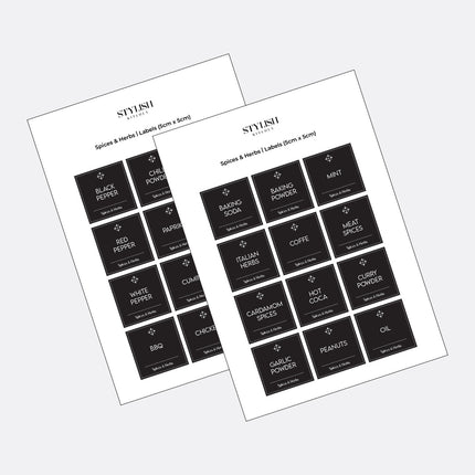 Stylish Kitchen Labels ( 5x5 )