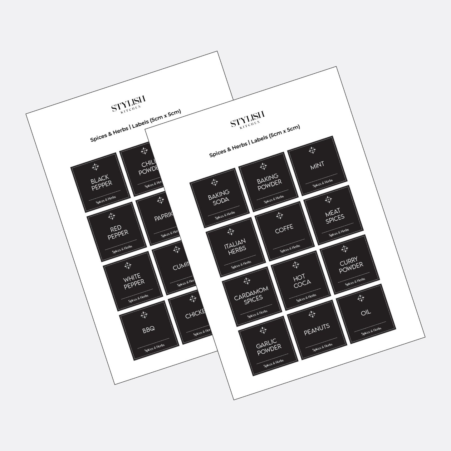 Stylish Kitchen Labels ( 5x5 )