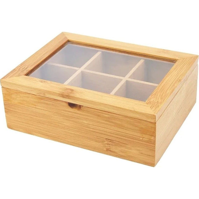 Bamboo Tea Box Organizer