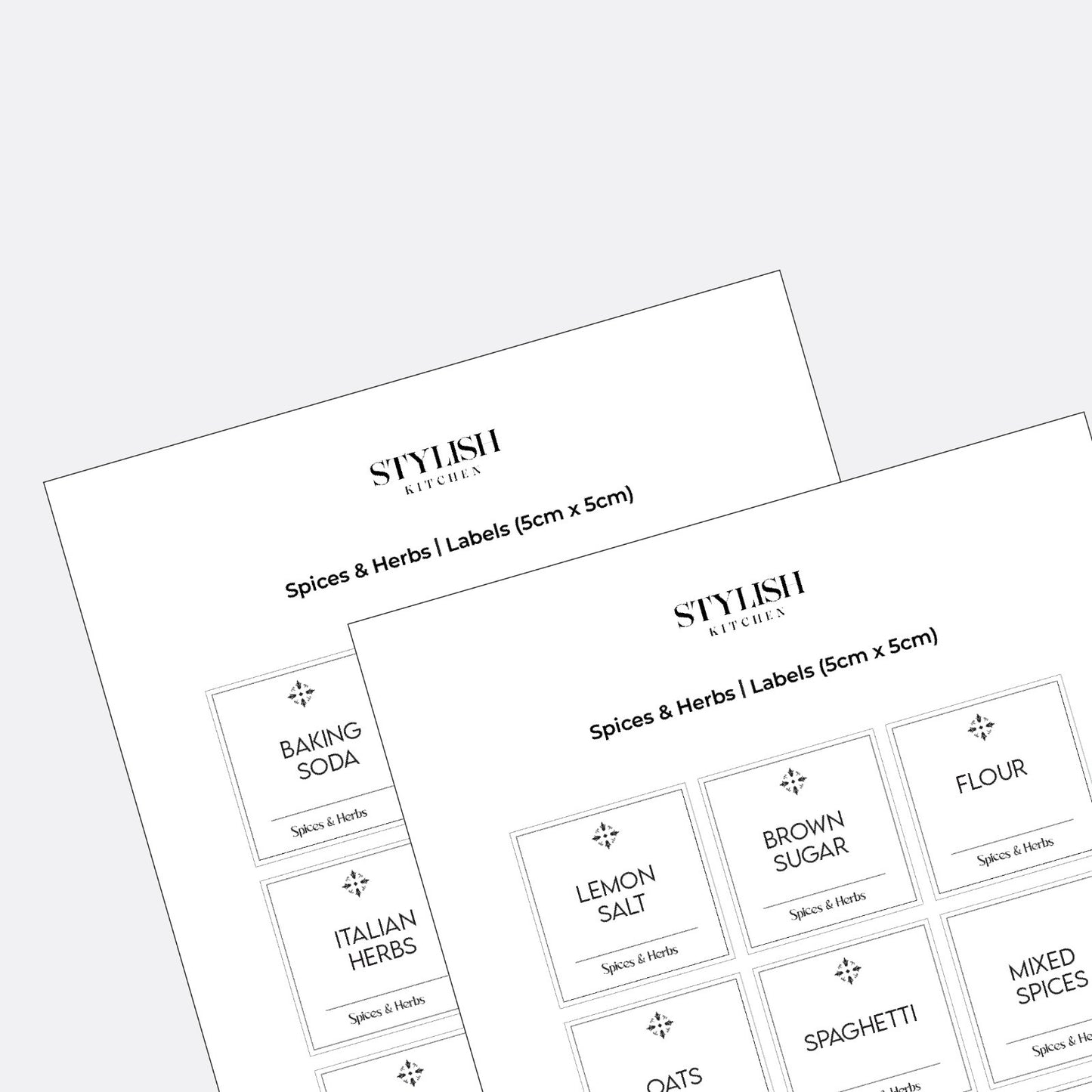 Stylish Kitchen Labels ( 5x5 )