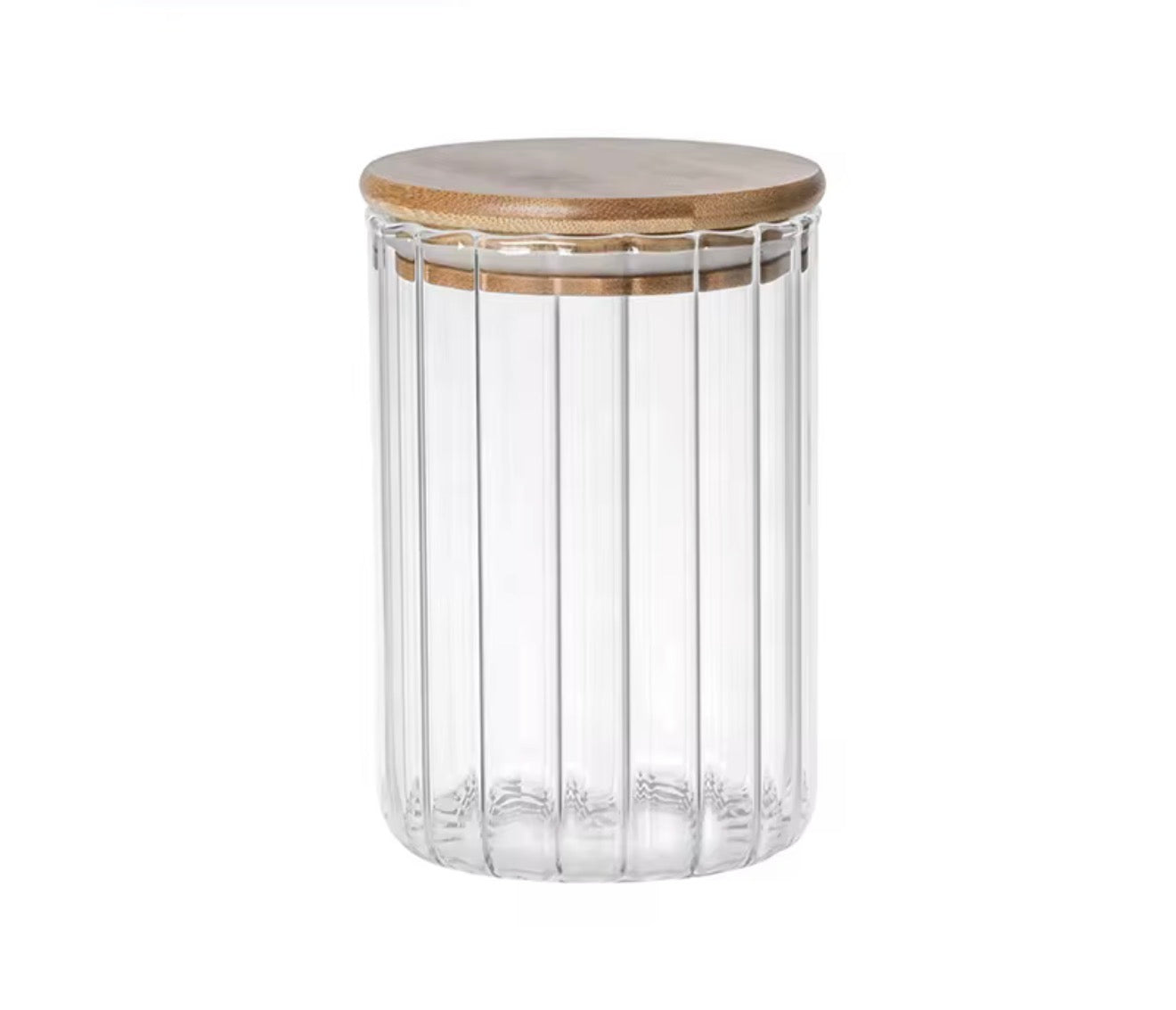 8x13cm Glass Storage Jar With Wooden Lid