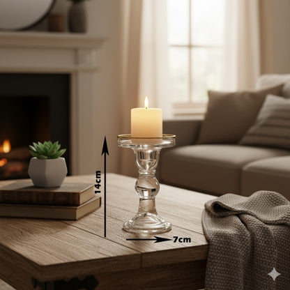 2pcs-Crystal Glass Candle Holders