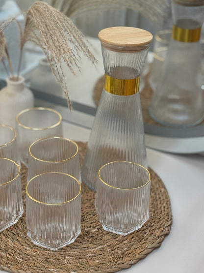 7pcs set of Glass Bottle With 6 Cups