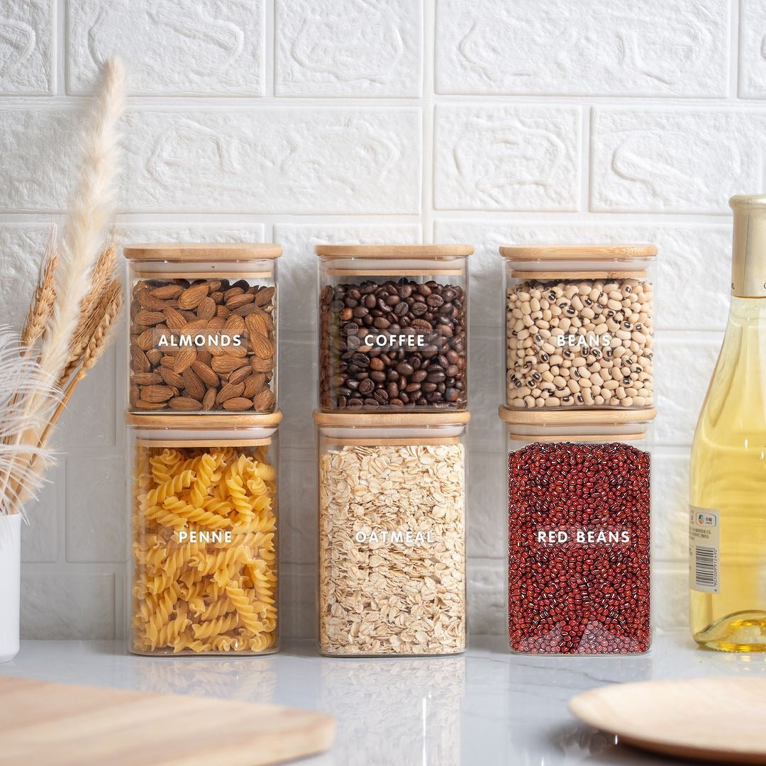 1 L Glass Storage Jar with Bamboo Lid