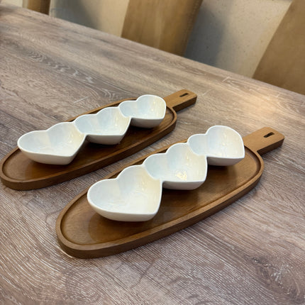 1pcs Ceramic 3 Hearts Bowl