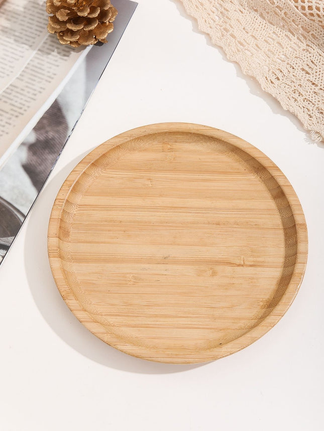 3pcs-Circular Bamboo Serving Trays
