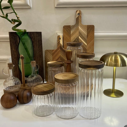 Wood Sealed Glass Jar