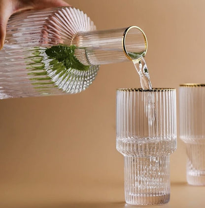 Luxury Ribbed Glass Set – 6 Pieces