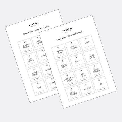 Stylish Kitchen Labels ( 5x5 )