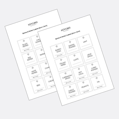 Stylish Kitchen Labels ( 5x5 )