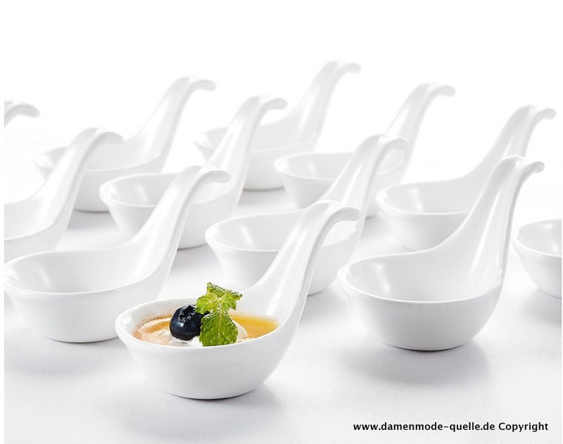 Set of 6 Elegant White Porcelain Snack & Sauce Bowls