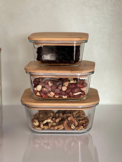 Set of 3 Glass Tuperware