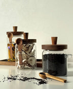 Set of 3 Glass Jars with Wood Spoons
