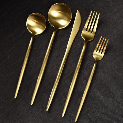 30pcs Gold Stainless Steel Cutlery Set
