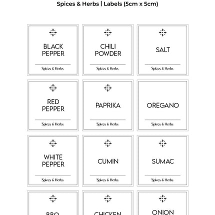 Stylish Kitchen Labels ( 5x5 )