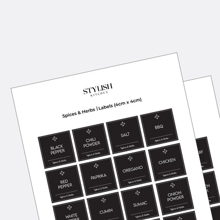 Stylish Kitchen Labels (4x4)