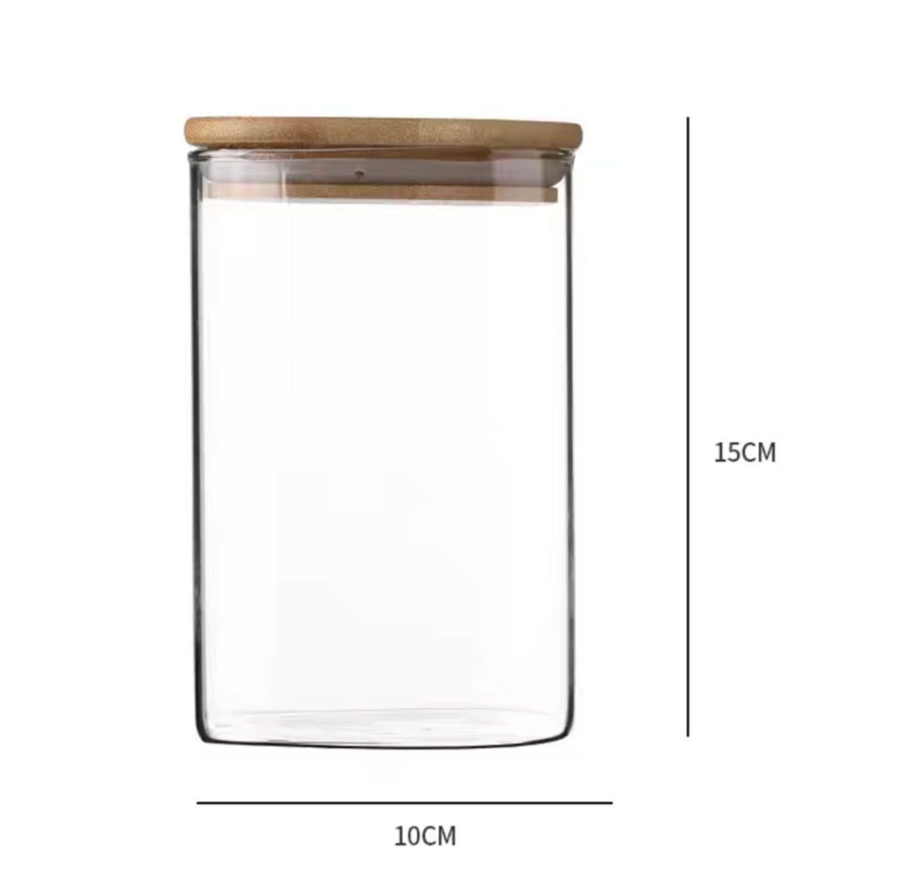 1 L Glass Storage Jar with Bamboo Lid
