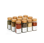 12pcs Spices Jars with Wood Stand