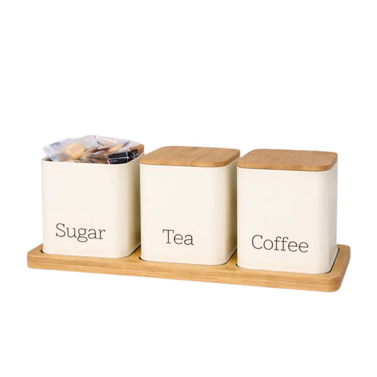 Sugar, Tea & Coffee Canister Set
