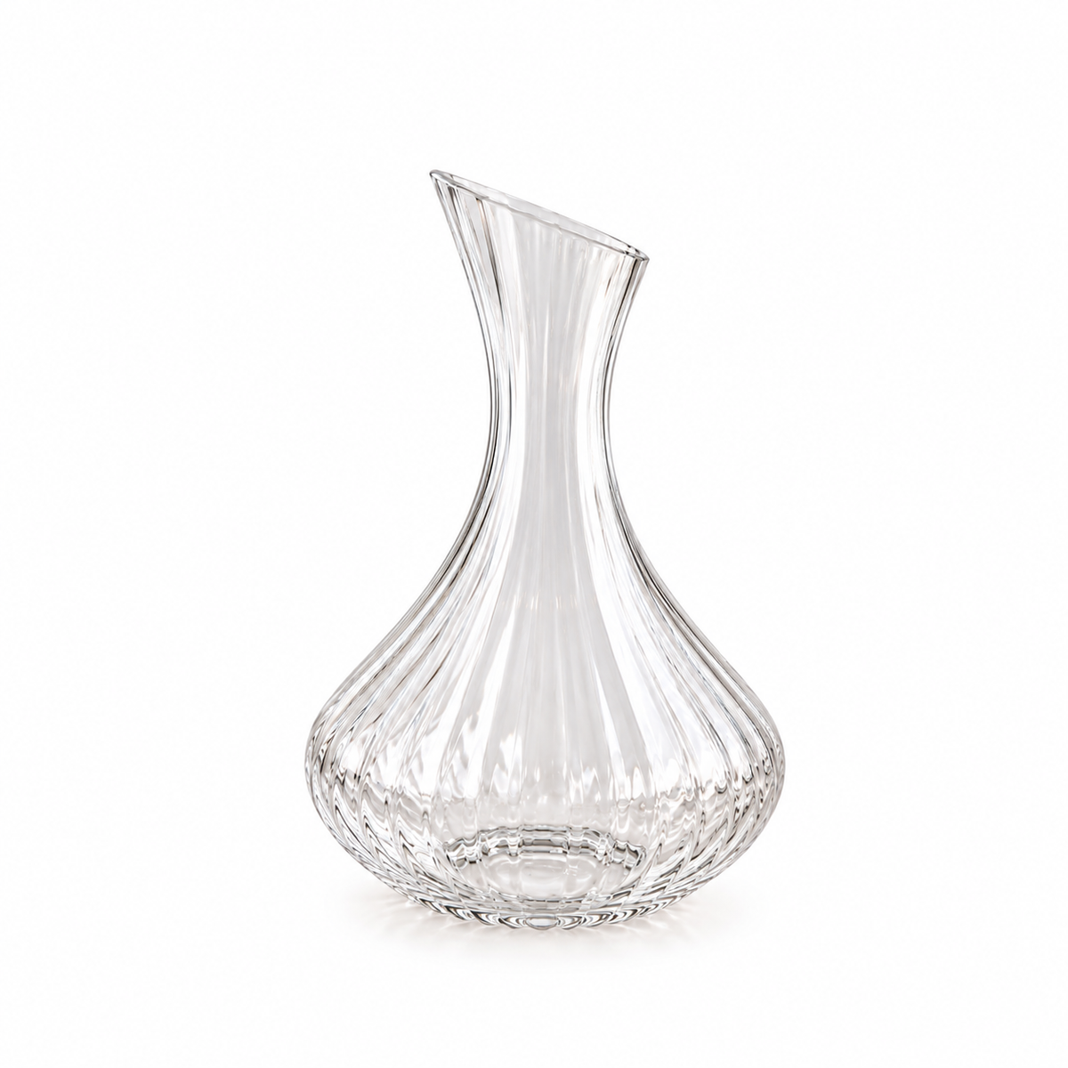Elegant Ribbed Glass Carafe
