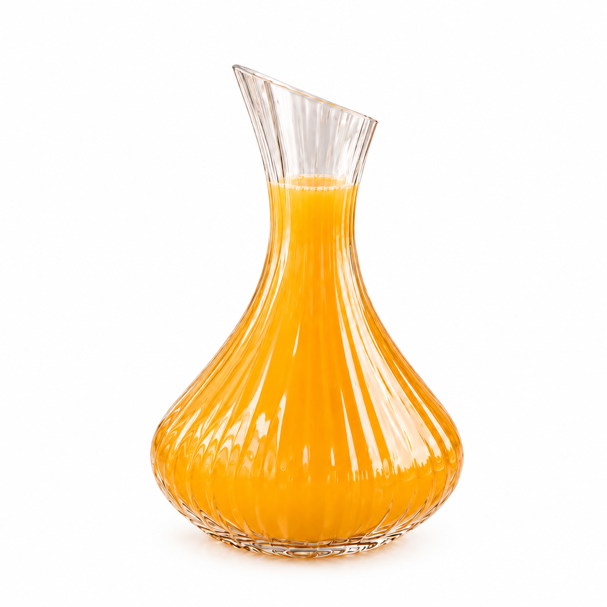 Elegant Ribbed Glass Carafe