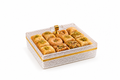 Elegant Crystal Dessert Serving Box with Gold Details