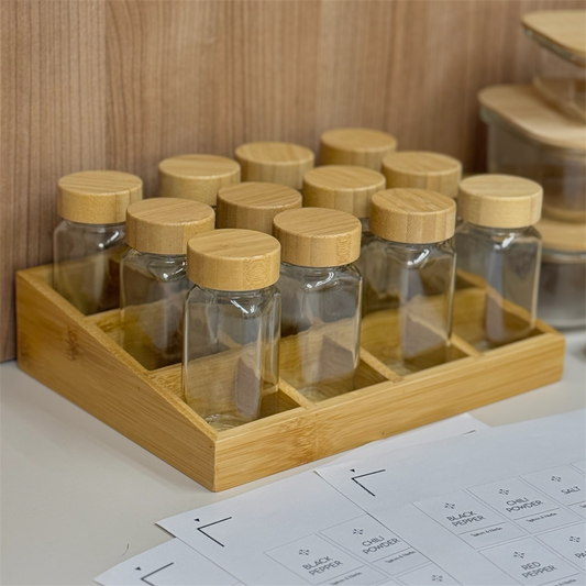 12pcs Spices Glass Jars