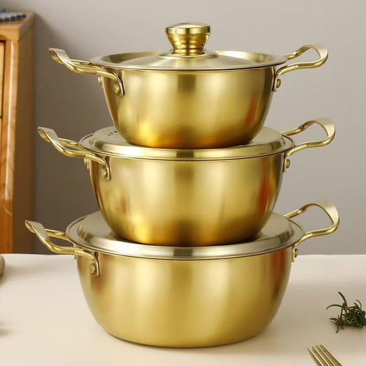 Luxury Gold Stainless Steel Cookware Set