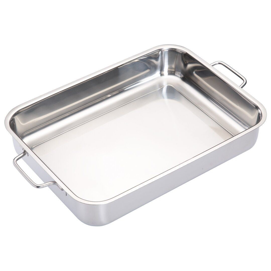 Stainless steel and golden oven trays