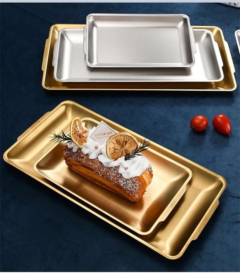 Elegant rectangular serving trays in a luxurious colors
