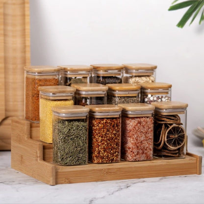 12pcs Spices Square Jars (10cm)