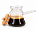 Large Glass Coffee Carafe with Wooden Lid