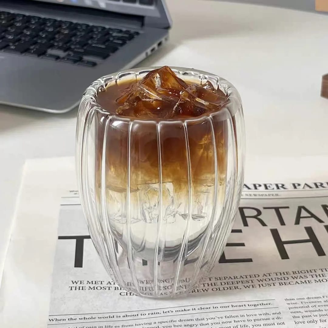 1pcs Double Glass Cup