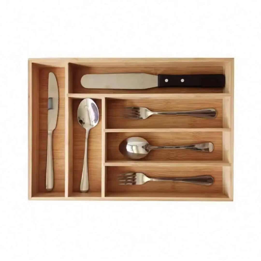 Bamboo Cutlery Organizer