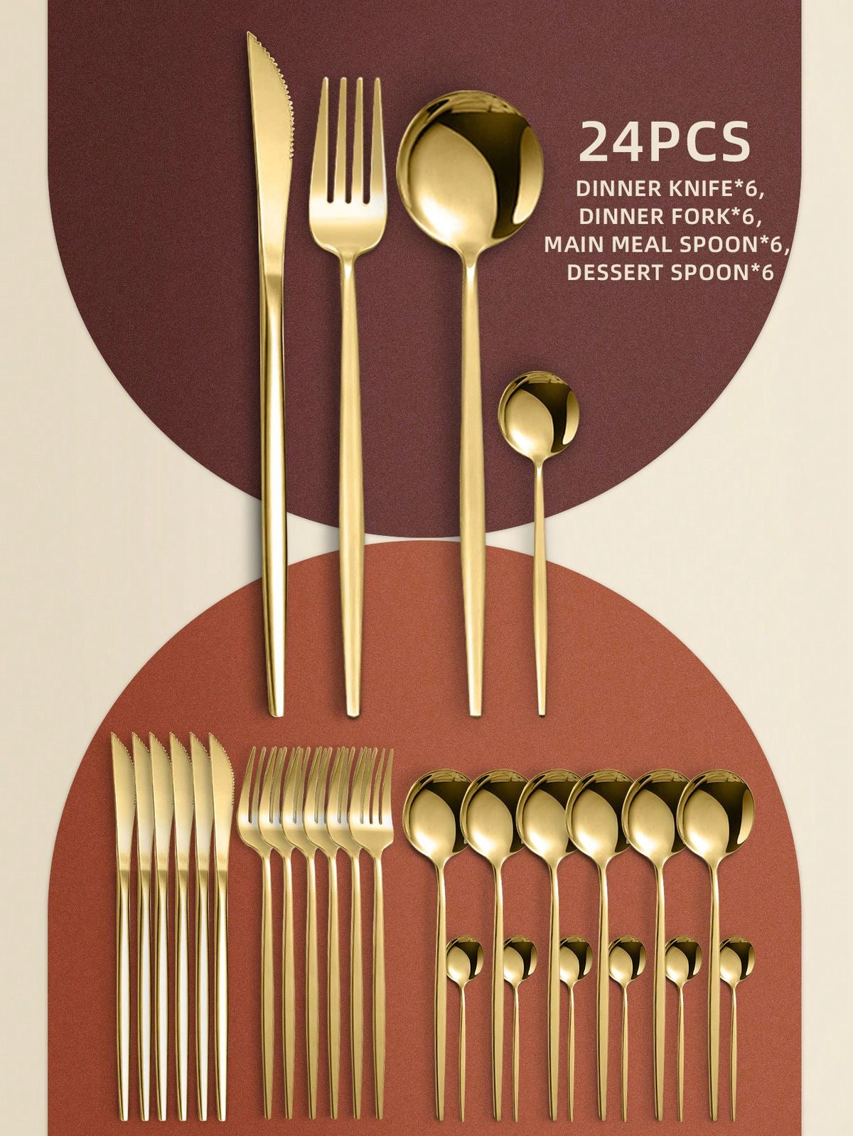 24-Gold Stainless Steel Cutlery Set