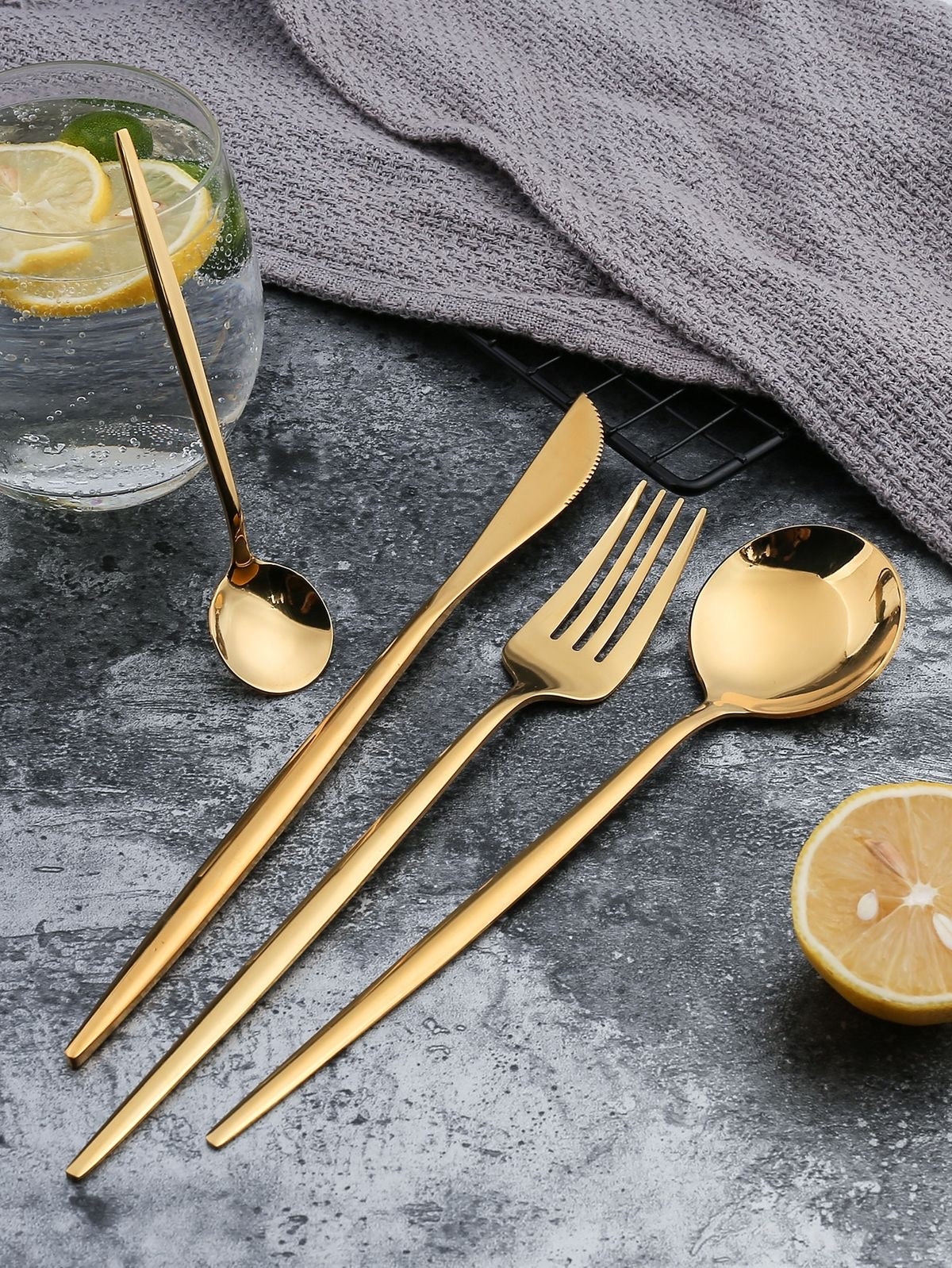 24-Gold Stainless Steel Cutlery Set