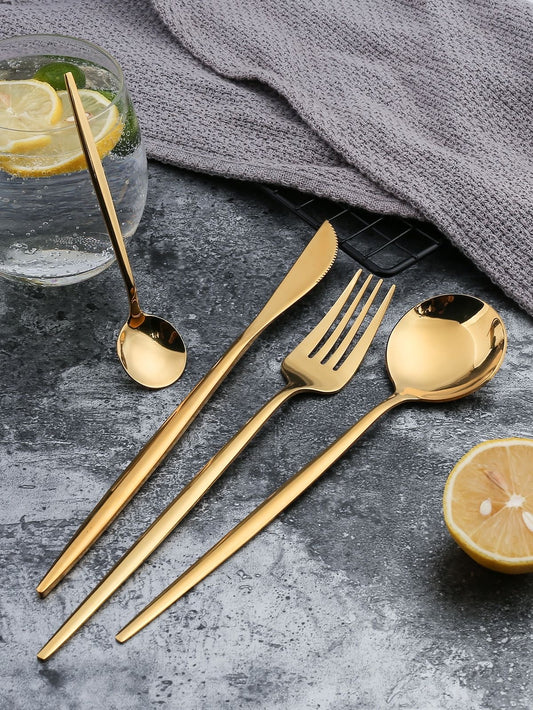 24-Gold Stainless Steel Cutlery Set
