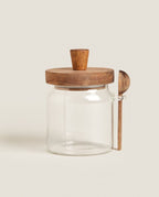 Set of 3 Glass Jars with Wood Spoons
