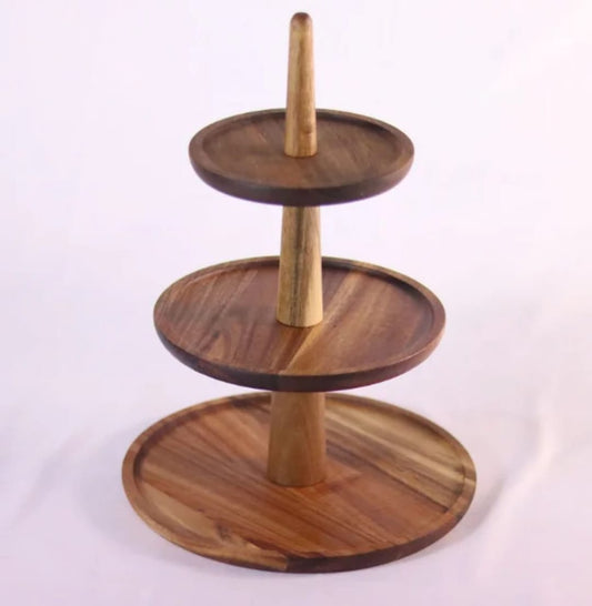 3-Tier Wooden Serving Stand