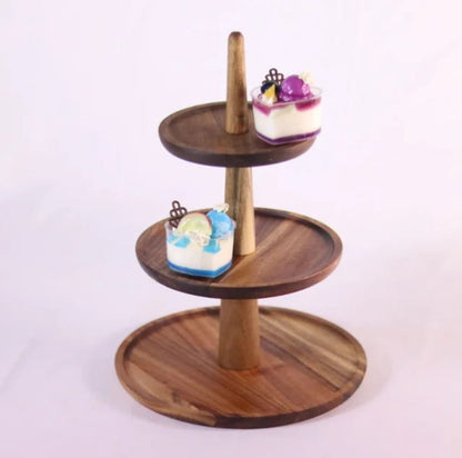 3-Tier Wooden Serving Stand