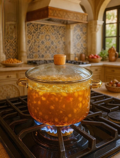 Heat resistant glass cookware