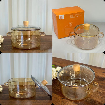 Heat resistant glass cookware