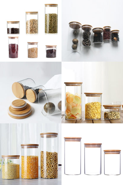 1pcs Glass Jars With sizes
