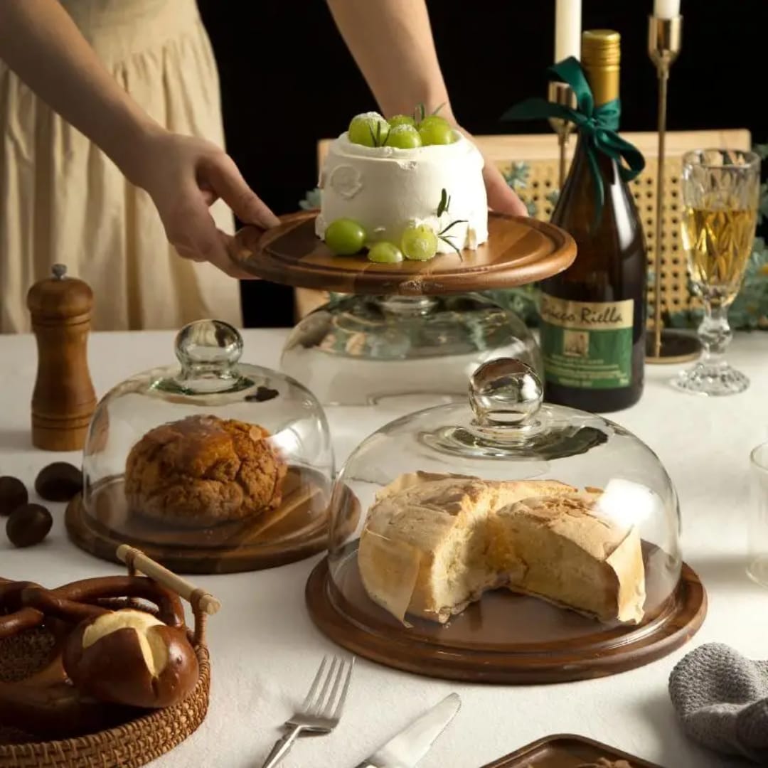 Cake Stand with Glass Dome
