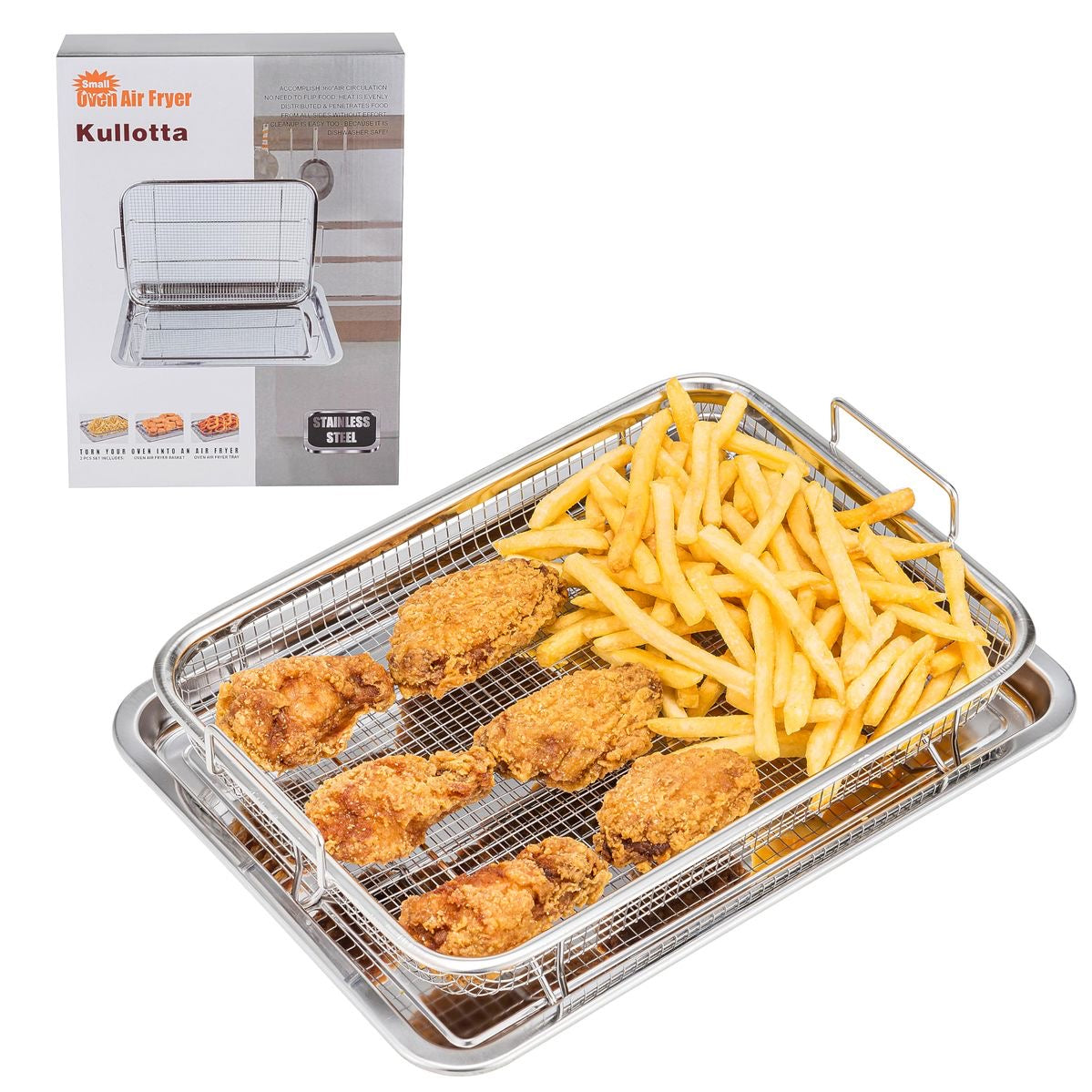 Stainless steel tray and basket