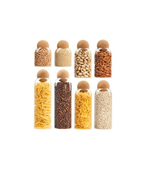 Set of Glass Jars With Circle Cover (8pcs)