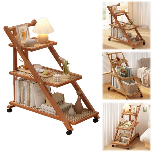 3-Tier Bamboo Storage With Wheels
