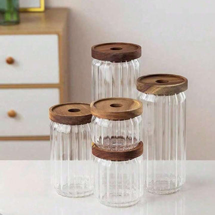 Wood Sealed Glass Jar